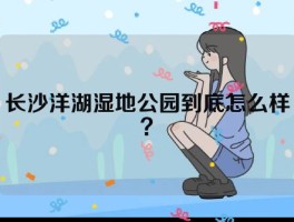 长沙洋湖湿地公园到底怎么样？