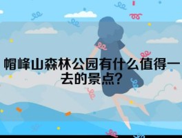 帽峰山森林公园有什么值得一去的景点？